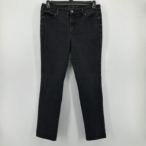 Gloria Vanderbilt Bridget Slim Leg Faded Black Denim Mid Rise Jeans 12 Grunge